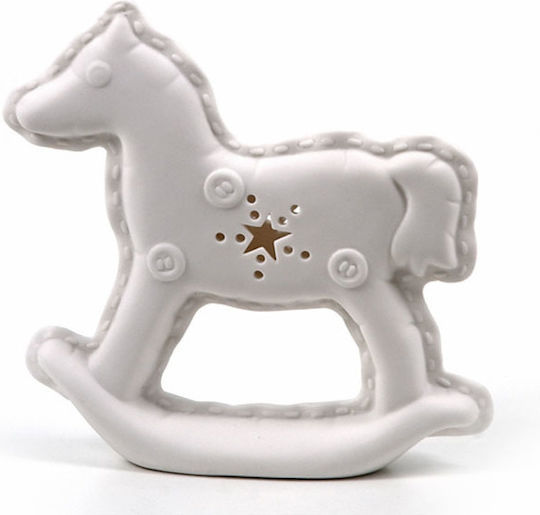 Zaros Weihnachtliche Keramisch Figur Pferd Weiß Höhe 15cm