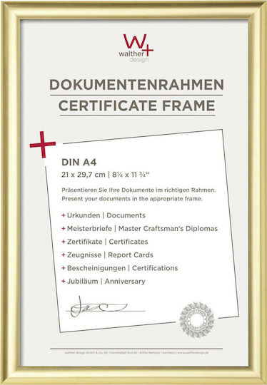Walther Metallic Wall-Mounted Photo Frame With Gold Frame