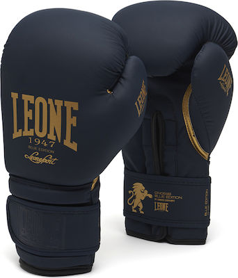 Leone Synthetic Leather Boxing Competition Gloves Blue