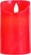 Eurolamp Decorative LED Candle with Flame Movement Battery 7.5x13cm Decorative Lamp Wax Polish Red