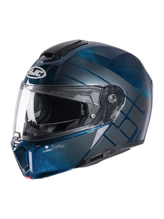 HJC RPHA90s Carbon Flip-Up Helmet with Sun Visor DOT 1470gr Balian KR5086