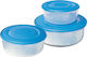 Cyclops Lunch Box Plastic Μπλε Suitable for for Lid for Microwave Oven 3pcs