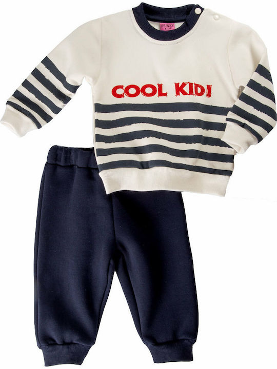 Funky Kids Sweatpants Set Ecru 2pcs