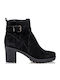 Envie Shoes Suede Women's Ankle Boots Black