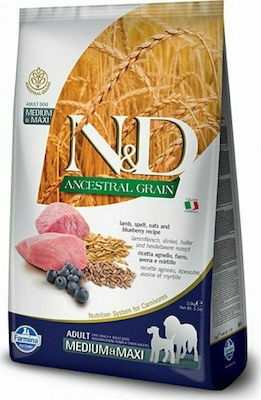 Farmina N&D Ancestral Grain Medium & Maxi 2.5kg Trockenfutter mit wenig Getreide für erwachsene Hunde mittlerer & großer Rassen mit Lamm