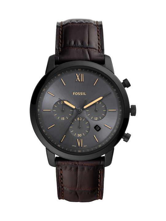 Fossil Neutra Uhr Chronograph Batterie mit Braun Lederarmband