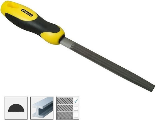 Stanley 0-22-501 Λίμα Μετάλλου 200mm Ημιστρόγγυλη με Λαβή (Χοντρό Δόντι)