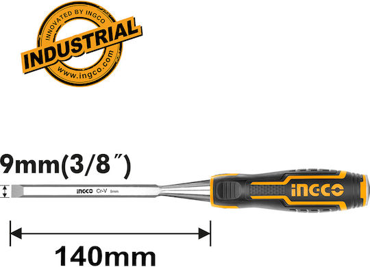 Ingco Meißel mit Skewed Klinge Breite 9mm & Kunststoff Griff Set 1Stück