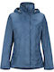 Marmot PreCip Eco Women's Short Sports Jacket Windproof for Winter with Hood Blue