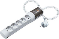 Acar XP Standard Power Strip with Surge Protection 5 Positions with Switch and Cable 3m Gray