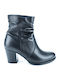 Ragazza Leather Women's Ankle Boots with Medium Heel Black