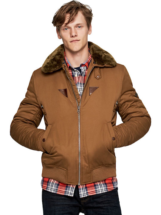 Pepe Jeans Barron Men's Bomber Jacket Brown