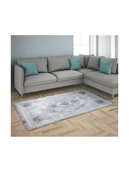Tzikas Carpets 72005-022 Modern Bedroom Rug Set Cotton Damask Blue 3 Pieces
