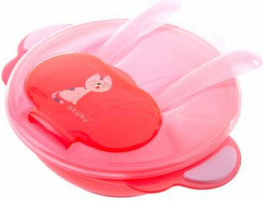 Akuku Baby Food Container Set made of Plastic Pink 3pcs A0317