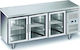 Karamco Frigider Inoxidabil de Banc 339lt cu 3 Cu Uși de Sticlă Uși și Unitate de Răcire 0/+8°C L179xl60xH85cm SNACK 3200TNG