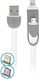 Forever Flach USB zu Blitzschlag / Micro-USB Kabel 1.8A Weiß 1m