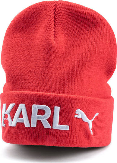 X Karl Beanie Beanie Knitted in Red color