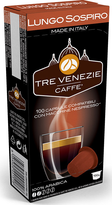 Tre Venezie Caffe Κάψουλες Espresso Lungo Sospiro Συμβατές με Μηχανή ...