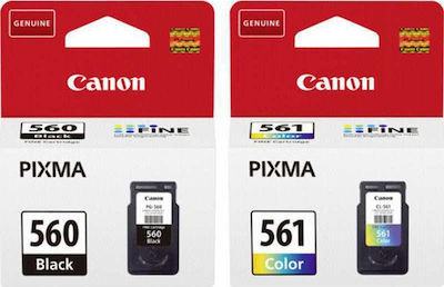 Canon PG-560/CL-561 Πακέτο 2 Μελανιών Εκτυπωτή InkJet Πολλαπλό (Color) / Μαύρο (3713C006)