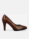 Ragazza Anatomic Leather Pointed Toe Dark Tabac Medium Heels