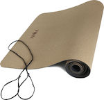 Amila Στρώμα Γυμναστικής Yoga/Pilates Καφέ με Ιμάντα Μεταφοράς (173x61x0.6cm)