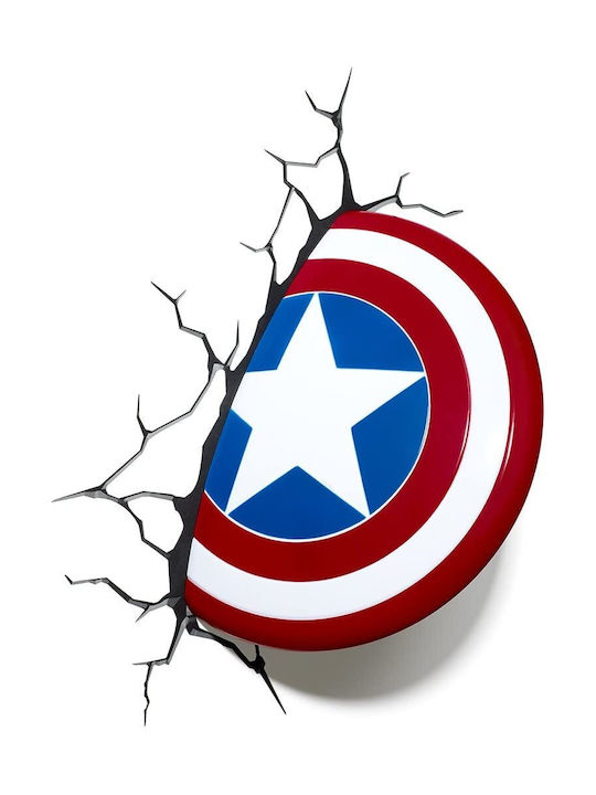3DLightFX Παιδικό Φωτιστικό Τοίχου Led Πλαστικό Captain America