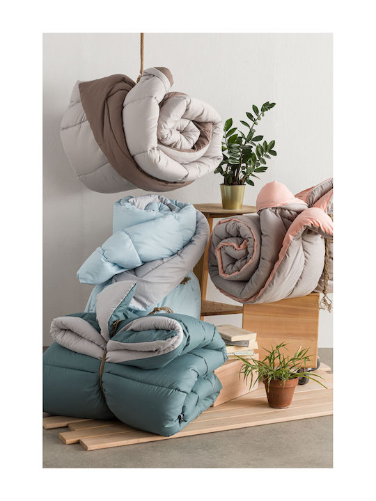 Vesta Home Πάπλωμα Υπέρδιπλο 220x230εκ. Micro Πετρόλ-Σιέλ 300 GSM 12.5 togs