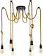 Eglo Rampside Pendant Chandelier with Rope for 6 Bulbs E27 Black