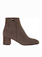 Sante Suede Women's Ankle Boots with Medium Heel Brown