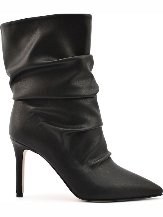 Damen Chelsea Stiefeletten mit hohem Absatz Schwarz
