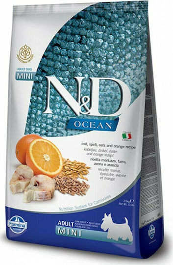 Farmina N&D Ancestral Grain Ocean Mini 2.5kg Trockenfutter mit wenig Getreide für erwachsene Hunde kleiner Rassen mit Fisch