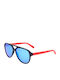 Nautica Men's Sunglasses with Navy Blue Plastic Frame and Blue Mirror Lens N3632SP-420