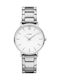 Cluse Minuit 3-Link Women's Watch with Silver Metal Bracelet