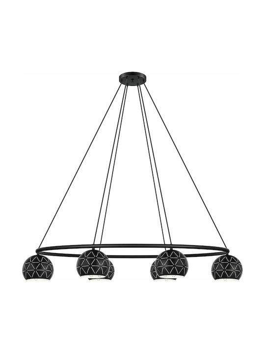 Eglo Cantallops Pendant Chandelier for 6 Bulbs E14, E.14 Black