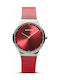 Bering Time Classic Watch with Red Metal Bracelet