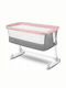 Lionelo Cradle Theo with Mattress, Side Opening, and Wheels Pink