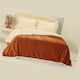 Silk Fashion Damask Κουβέρτα Sherpa Υπέρδιπλη 220x240εκ. Camel