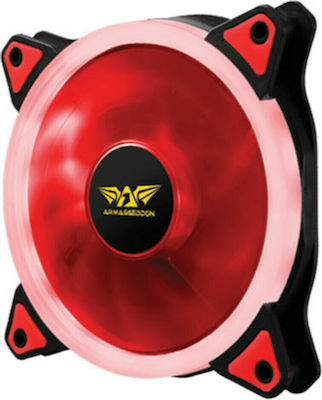 Armaggeddon Scarlet Saber 120mm 3-Pin Red Lighting Case Fan Red