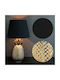 Navaris Metall Tischlampe mit Schwarz Schirm und Gold Basis