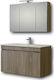 Martin Omega 100 Bench with Washbasin & Mirror L100xW46xH57cm Grey Oak