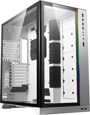 Lian Li PC-011 Dynamic XL (ROG Certified) Gaming Full Tower Κουτί Υπολογιστή με Πλαϊνό Παράθυρο και RGB Φωτισμό Λευκό