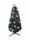 Χριστουγεννιάτικο Δέντρο Led Πράσινο Στολισμένο 60εκ με Πλαστική Βάση και Φωτισμό Οπτικών Ινών