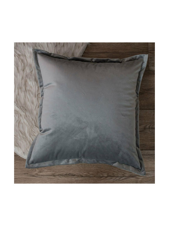 Teoran Μαξιλάρι Καναπέ Velvet 11 Silver 45x45εκ.