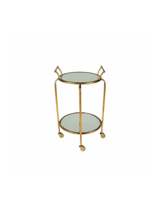 Round Side Table Glass Gold L42xW42xH76cm