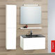 Pro Bagno Timaia 907B Countertop with Sink & Mirror with Light L75xW42xH46cm White