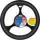 Lampa Car Steering Wheel Cover Ecopelle with Diameter 38-39cm Synthetic Black