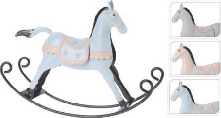Zaros Weihnachtliche Metallisch Figur Pferd Weiß Länge 18.5cm 3Stück