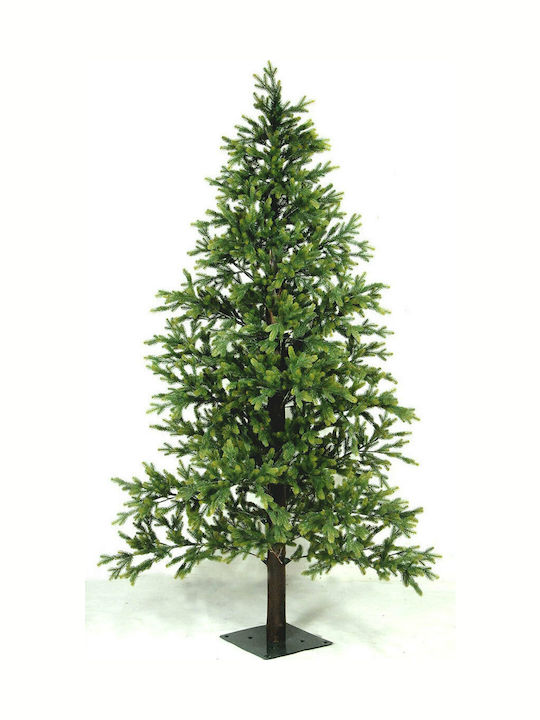 North Pine Wood Full PE Christmas Green Tree with Trunk Base H240cm