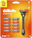 Gillette Fusion5 Бръсначка с Резервни глави 5 остриета и лубрикантна лента за чувствителна кожа 11бр