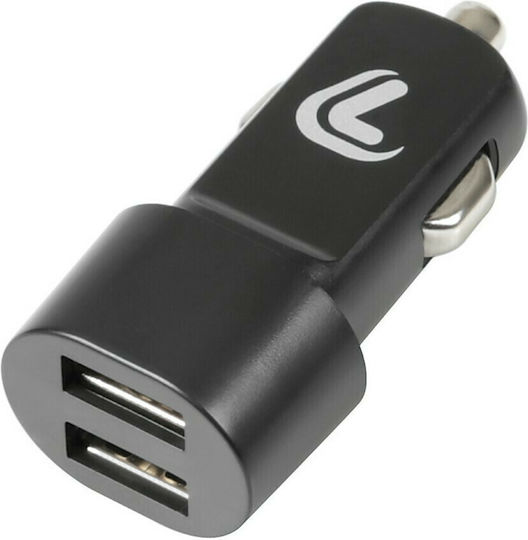 Lampa Essentials Line Φορτιστής Αυτοκινήτου 2.1A με Θύρες: 2xUSB Μαύρο Χρώμα